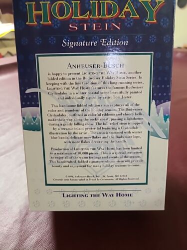 Budweiser 1995 Holiday Stein Signature Edition " Lighting the Way Home" CS263SE - Bild 13 von 13