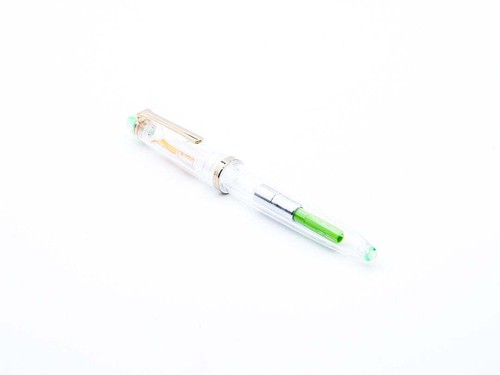 Pluma Estilográfica Sailor × Pentonote Profit Fude De Mannen Esqueleto Oro Verde NUEVA - Imagen 10 de 10