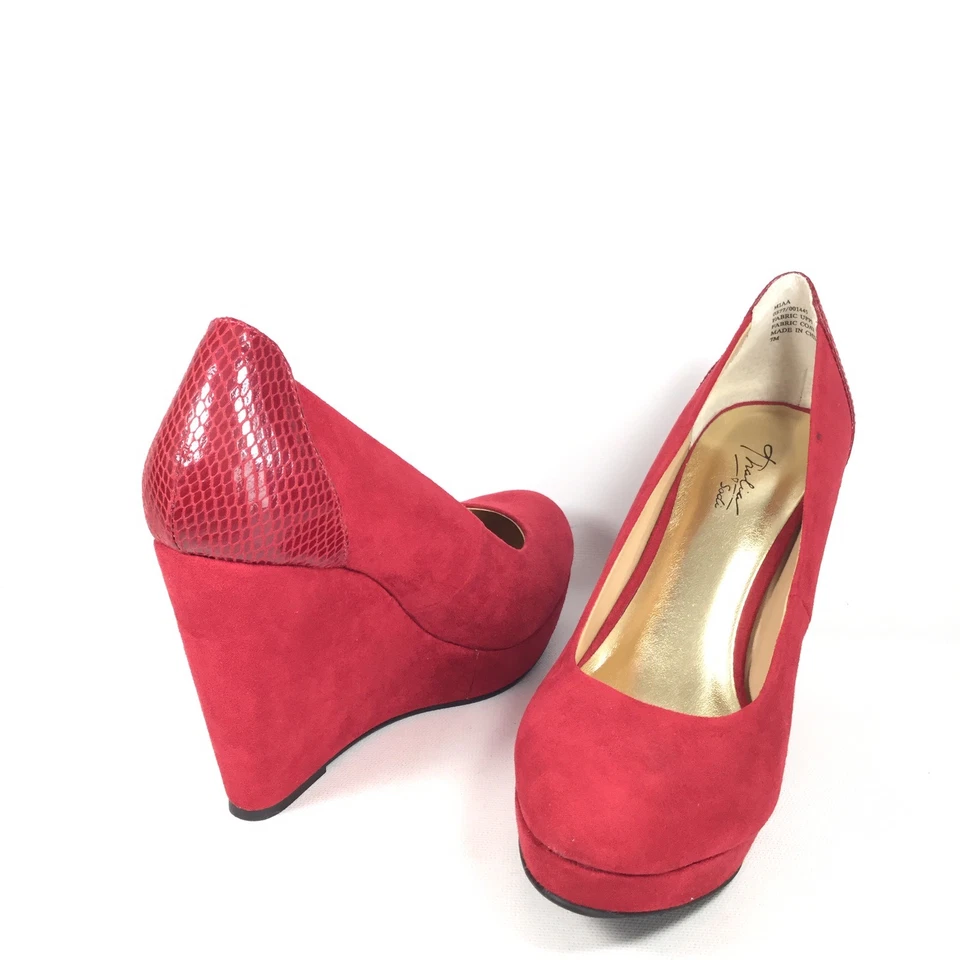 Zapatos de vestir Thalia Sodi Miaa para mujer talla 7 M rojos con cuña Foto 3 de 4
