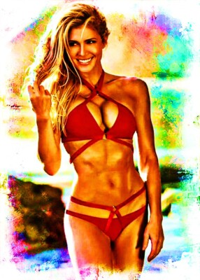 Torrie Wilson Wrestling Superstar Diva 2/5 ACEO Fine Art Print By:Q Red