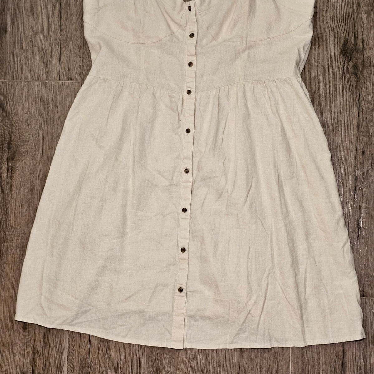 aerie linen corset dress AE Strapless Corset Midi Dress Women's Pink L