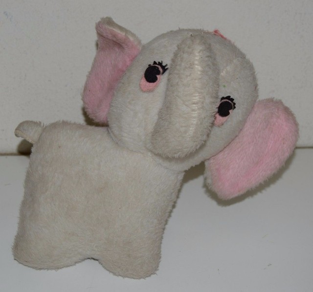 Vintage Toy Elephant 11" Plush Stuffed Animal Wind Up Music Box RockABye Baby eBay