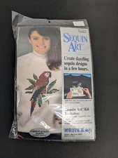 Vintage  80’s Distlefink Designs Sequin Art Parrot Kit USA 33200