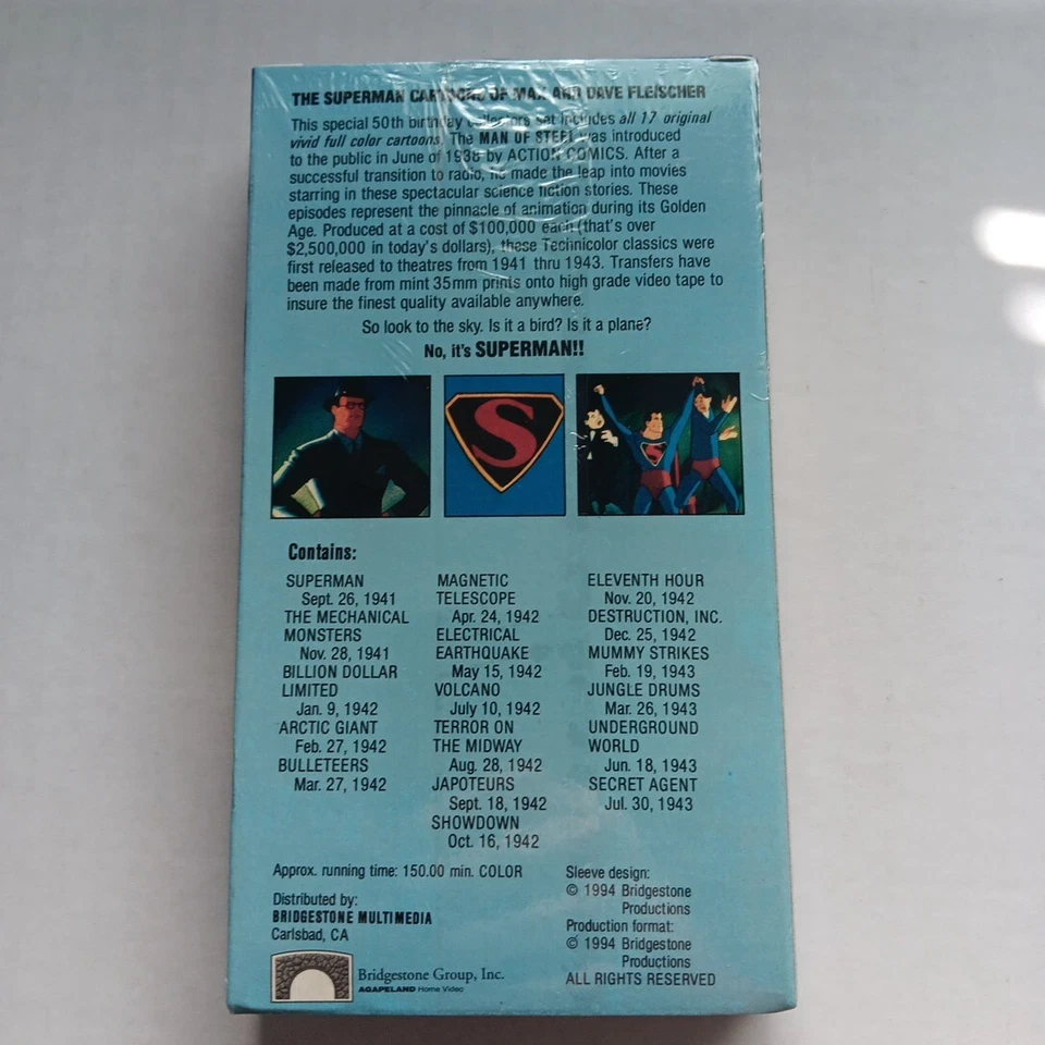 SUPERMAN GOLD 50TH ANNIVERSARY COLLECTION VHS 1994 TAPE BRAND NEW FACTORY SEALED - Image 2 of 4