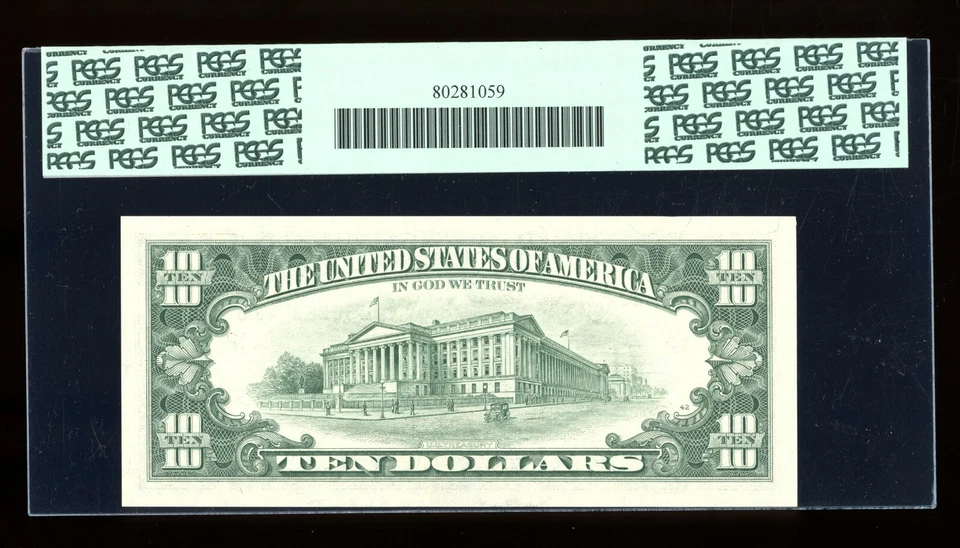 DBR 1995 $10 San Francisco Fr. 2032-L Superb Gem PCGS 67 PPQ Serial L36268448B - Image 2 of 2