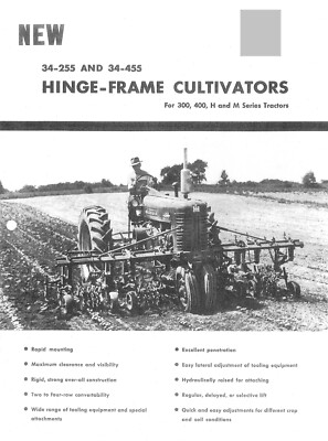 New IH McCormick 34-255 34-455 Hinge Cultivator Brochure Farmall