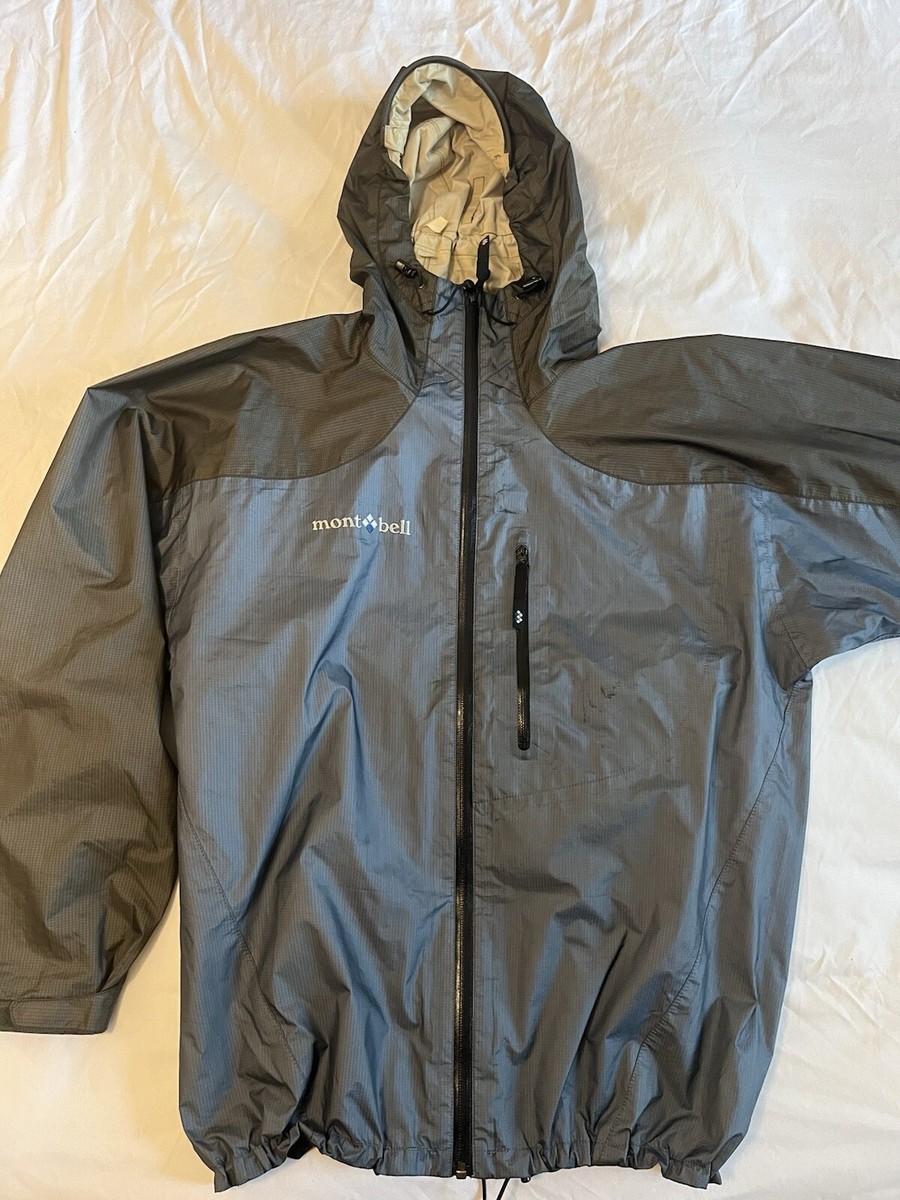 Montbell Goretex Windbreaker Rain Jacket Blue Grey Two-tone Large