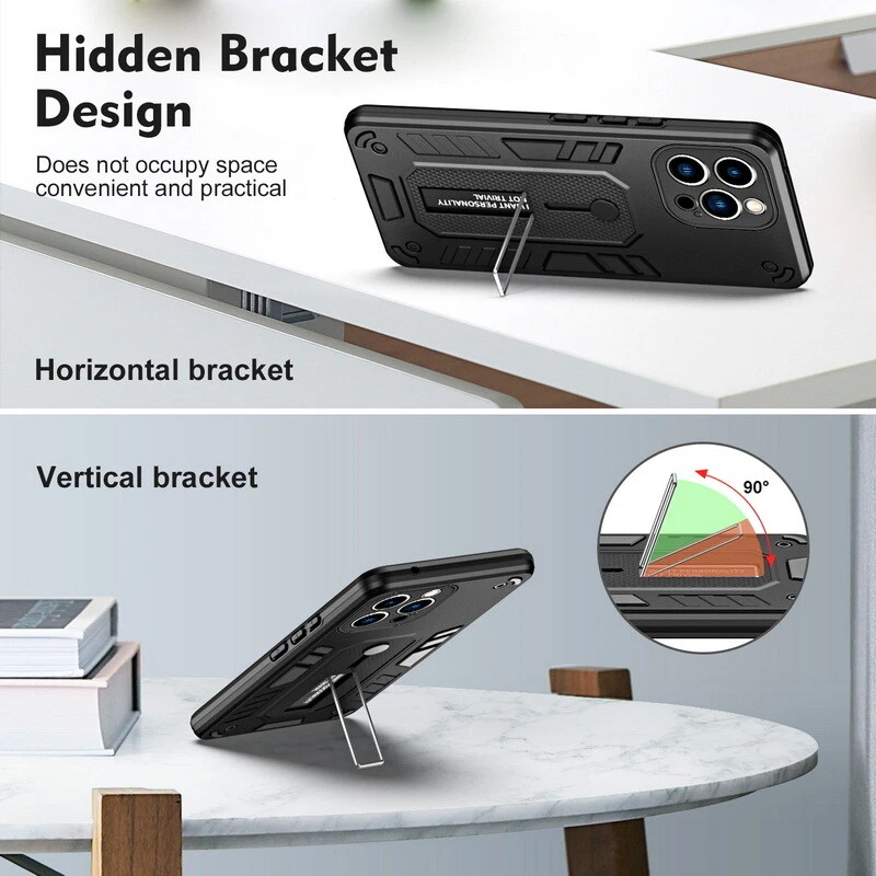 Shockproof Stand Hard Back Phone Case for iPhone 14 13 12 Pro Max 11  