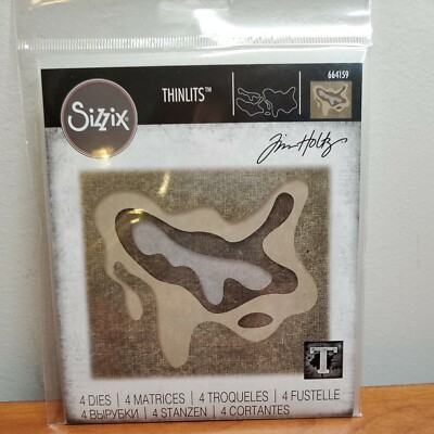 TH1 RARE Sizzix Thinlits Die Set 4PK - Splat by Tim Holtz 664159 New
