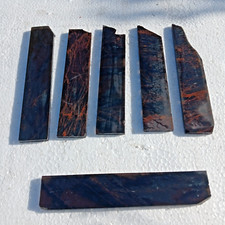 6 250 x 50mm NATURAL MULTI OBSIDIAN PREFORMS SLAB FOR KNAPPING KNIFE ARROWHEAD