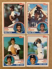 1983 Topps #162 Clear, #213 Burgmeier, #682 Stanley, #743 Torrez-RED SOX.4 cards
