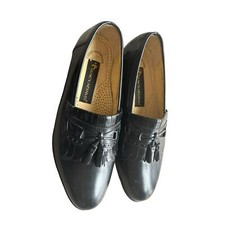 Stacy Adams Men's Shoes Kiltie Tassel Loafers Black Leather 23035 8.5M