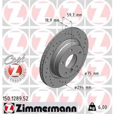 2x ZIMMERMANN Sport Z Bremsscheibe 150.1289.52
