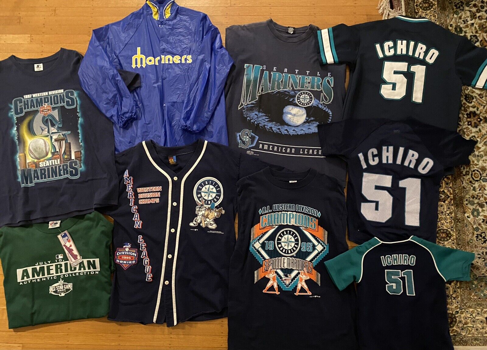 Seattle Mariners 90s Lot Of 9 Jersey Shirt Looney… - image 1