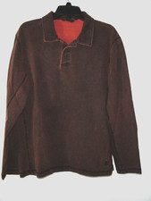 Royal Robbins Pullover Men Large Redish Brown Collared Long Sleeve