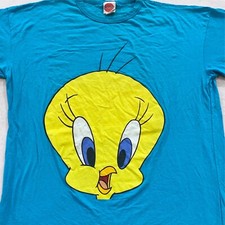 vintage 90s TWEETY LOONEY TUNES BIG FACE T-Shirt 2XL soft cartoon