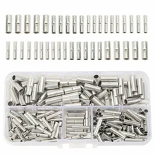 200PCS Copper Bare Wire Splice Terminals Uninsulated Ferrules Crimp Connectors