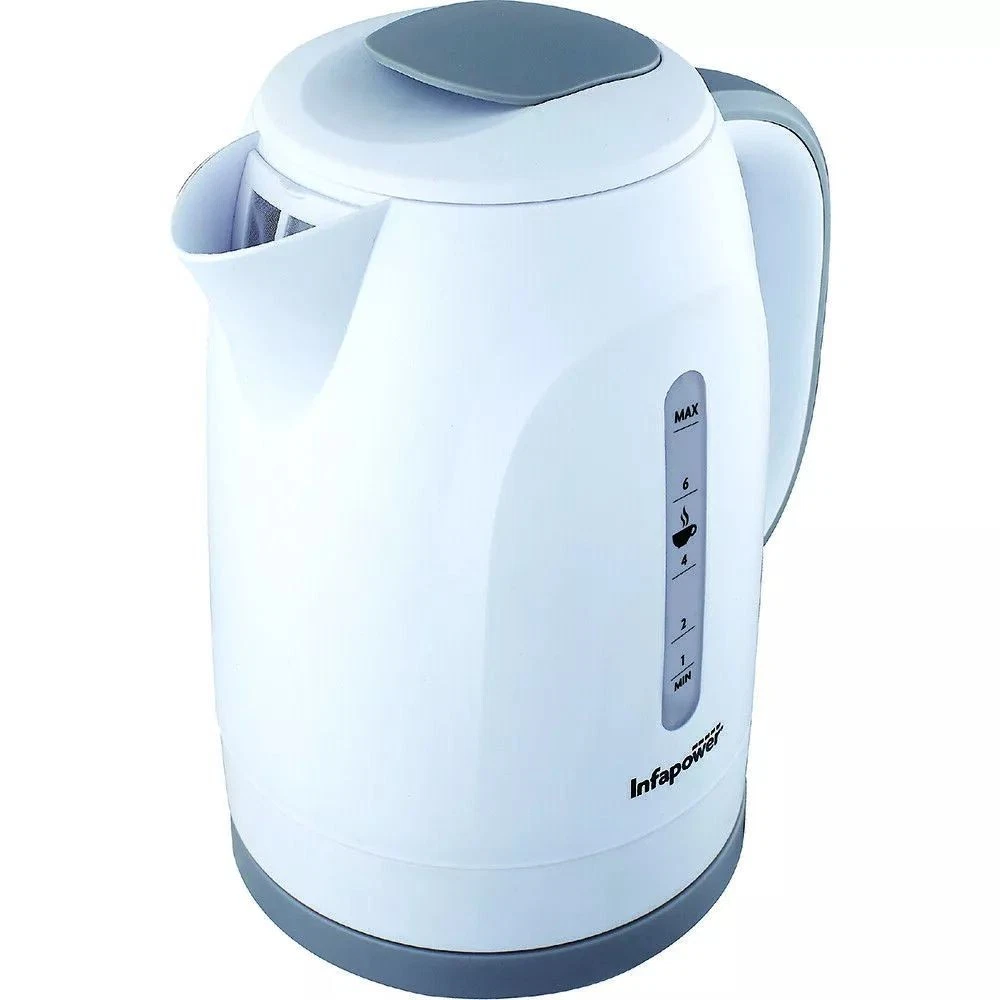 1.8L 2200W Cordless Electric Kettle White 360° Rotating Base Water Jug