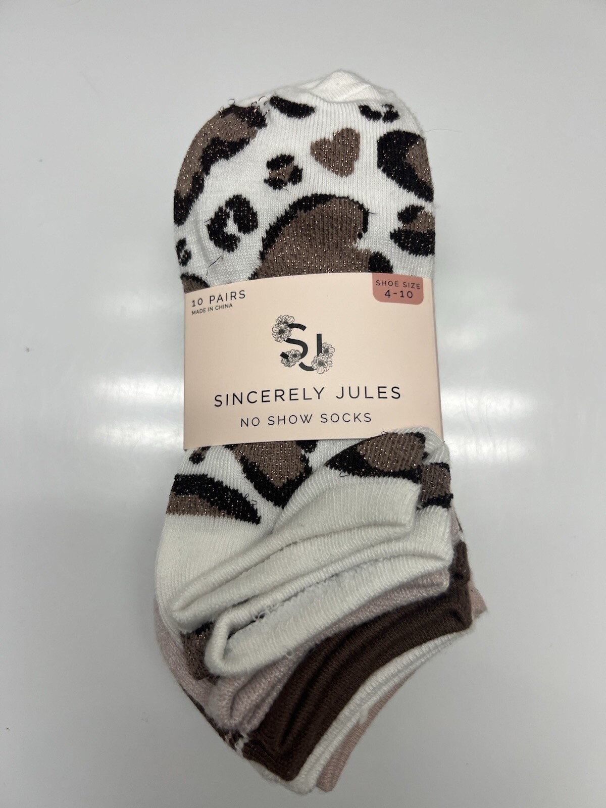 New Sincerely Jules no show socks animal print stripes-image