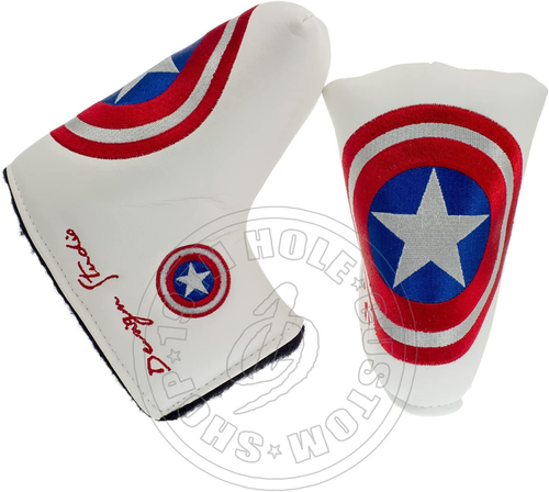 Lion Custom Shop Captain America Golf Headcover for Midsize White 