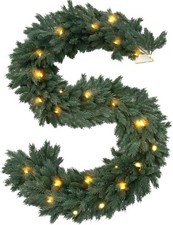 Christmas Garland With Light LED For Staircase Tree Fireplace Door Decor Wreath