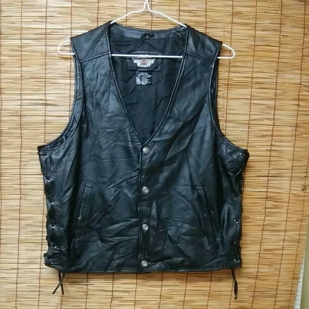 Used harley davidson leather clearance vest
