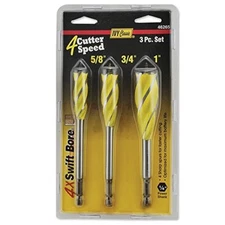 IVY Classic 46265 3-Piece Swift Bore 4-Cutter Auger Bit Set, Carded