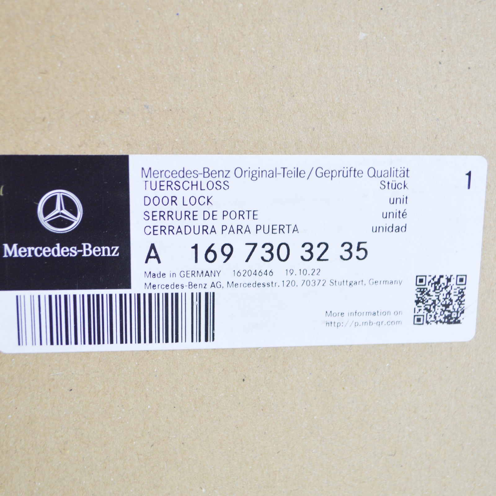 MERCEDES-BENZ B W245 Rear Right Door Lock A1697303235 NEW GENUINE 