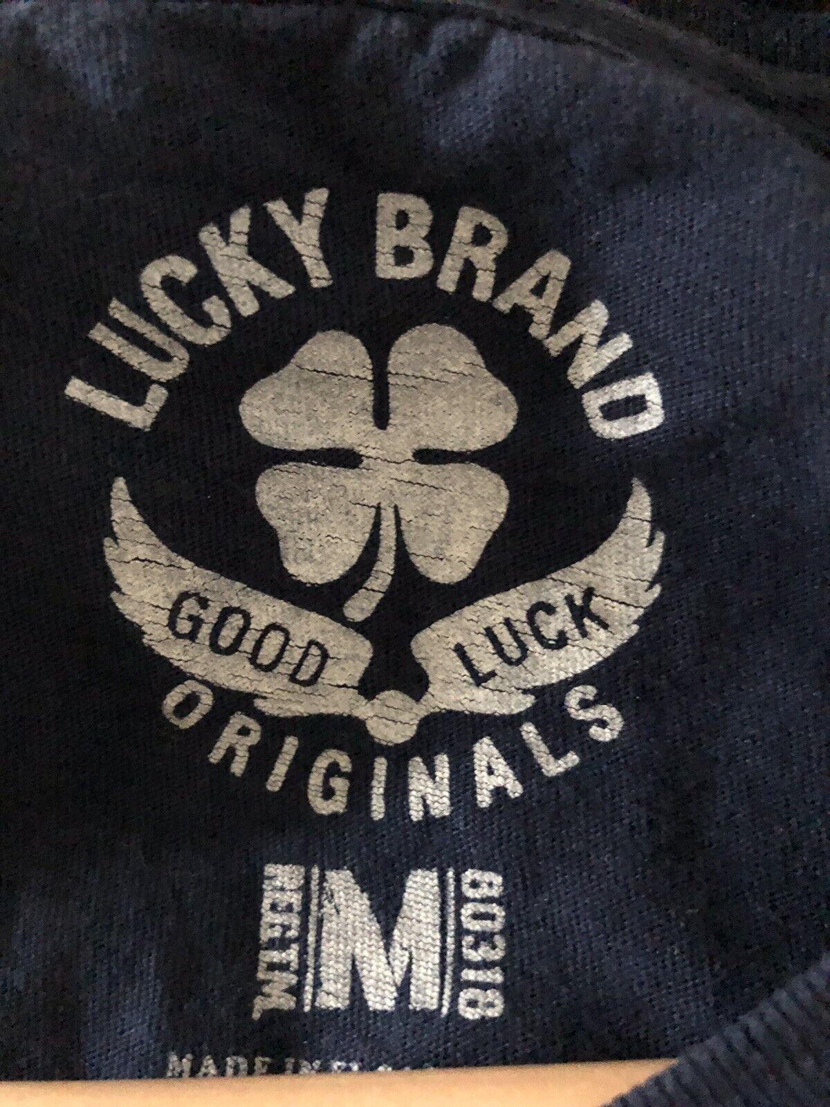 Lucky Brand Men's Good Luck Originals Cards Modesto California T-shirt Navy  M