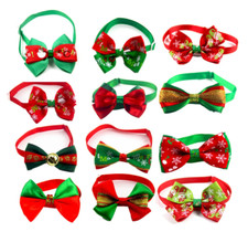 Christmas Dog Bow Tie Xmas Collar For Dog Cat Adjustable Neck Strap Lovely Pet C