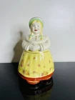 Vintage Shawnee Pottery Dutch Girl Cookie Jar w Gold Accents USA