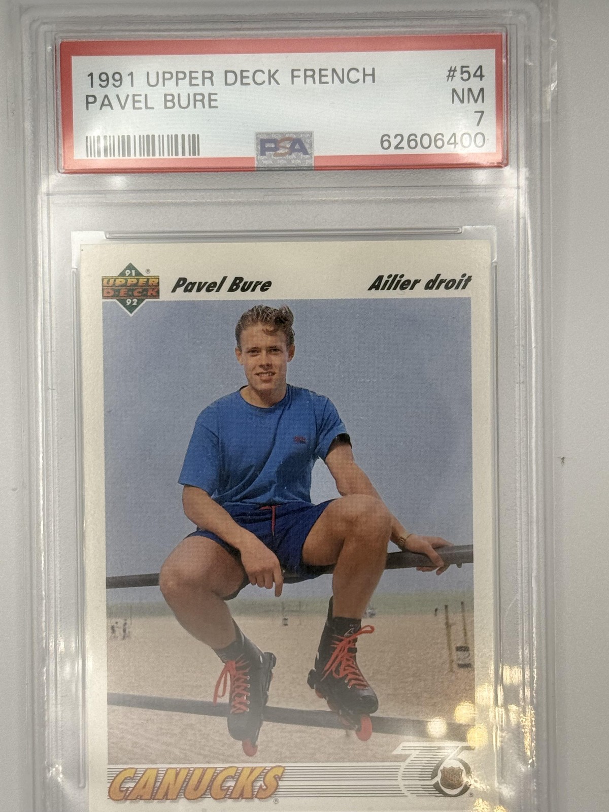 1991 Upper Deck French Pavel Bure #54 Canucks PSA 7