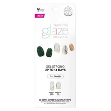Dashing Diva Glaze Semi-Cured Gel Nails, Abstract Ivy 32 Nail Strips GAM02N