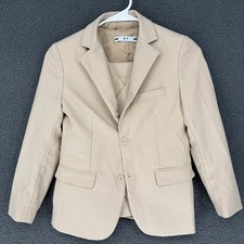 Boys Tan 3 Piece Suit Set Blazer Vest Pants Size 8Y Khaki Formal Wedding Event