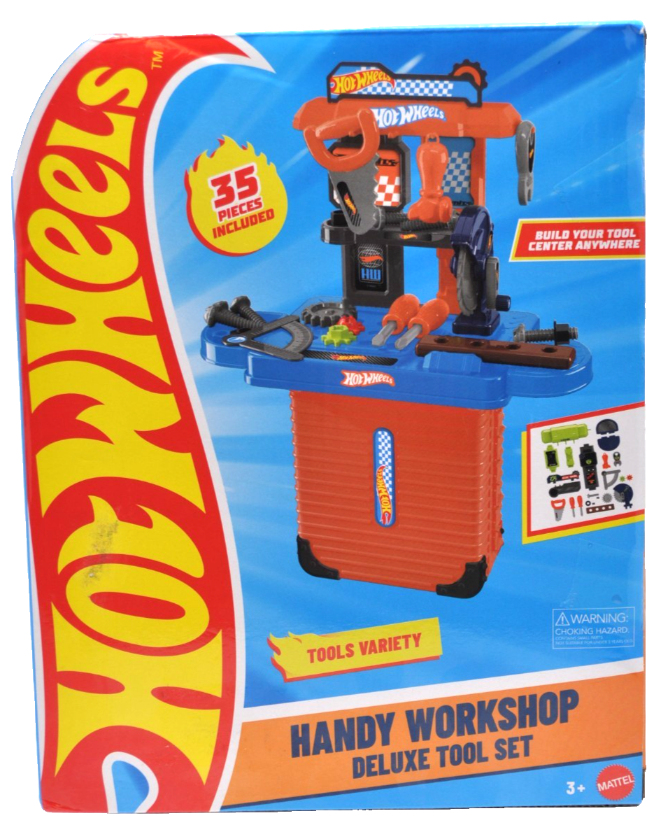 Hot Wheels 2025 Handy Workshop Deluxe Kids Tool Set Playset New 35