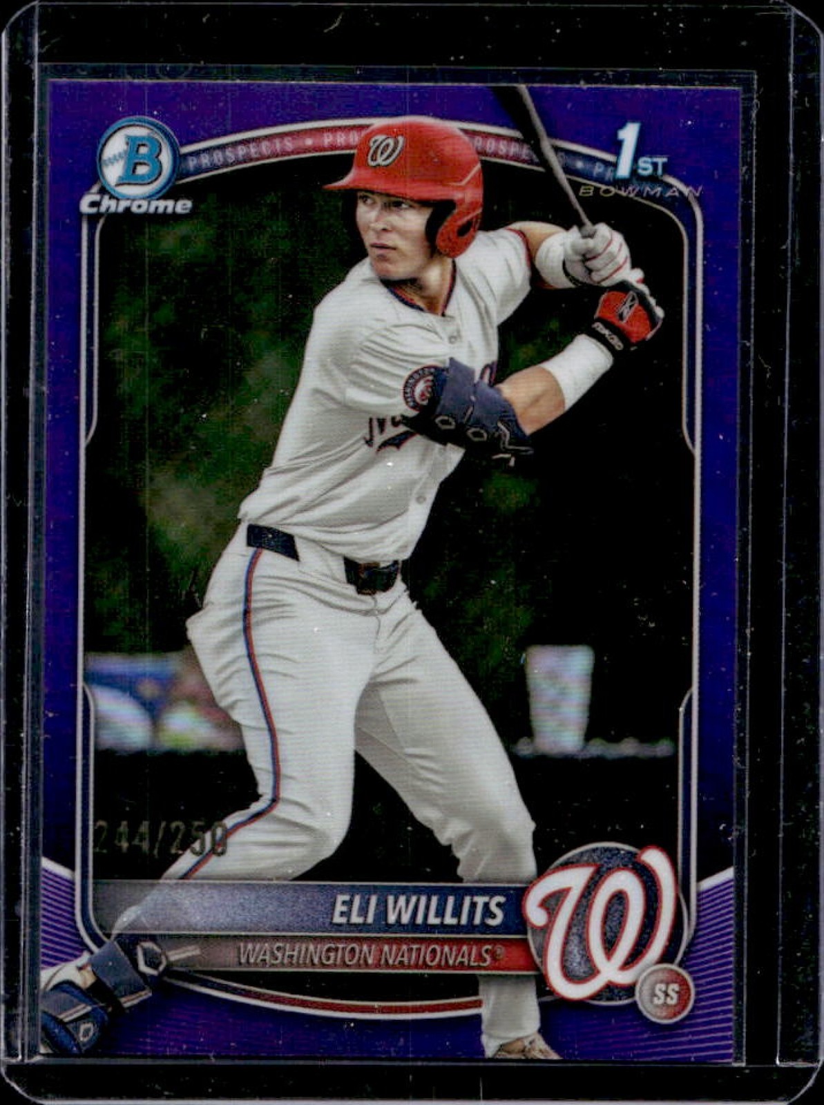 2025 Bowman Draft Eli Willits Chrome Purple Refractor 1st #/250 Nationals