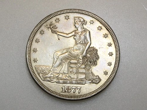1877-S $1 TRADE SILVER ONE DOLLAR CH/GEM BU