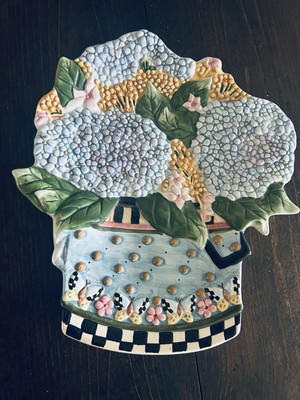 Sakura Spring Bouquet Sculpted Serving Tray Hydrangeas Debbie Mumm