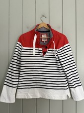 Joules Saunton Nautical Striped Funnel Neck Button Pullover Sweatshirt Top 8