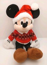 Rare Disney Store 2018 Mickey Mouse Christmas Sweater 16.5" Plush Collectible