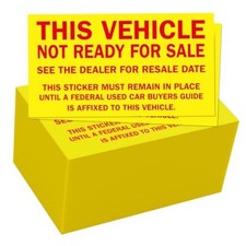Pack This Vehicle Not for Sale Window Stickers for Car Dealerships - 2.75" 500