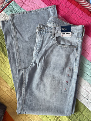 Old Navy Women's Bootcut Jeans Loose Fit Light Wash Blue Denim Cotton Pockets