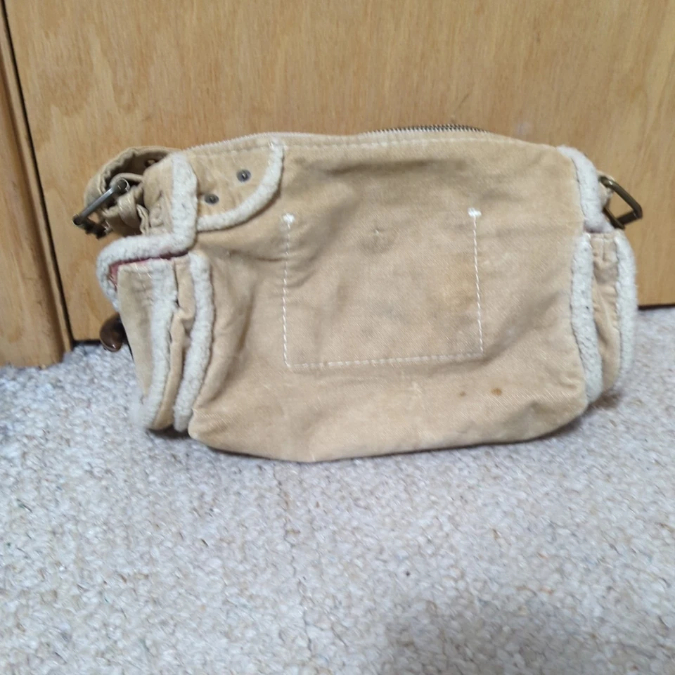 VTG Y2K Gap Womens Hobo Bag Purse Slouchy Tan Retro Sherpa Tote Chunky Toggle - Image 2 of 4