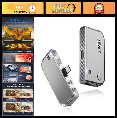 Wireless HDMI Transmitter & Receiver, 4K to 1080P, Plug & Play, 165FT Range