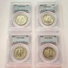 1942 1943 1945 1946 |  Walking Liberty Half Dollar  |  Lot of 4  |  PCGS MS65