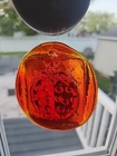 Blenko Pressed Glass Suncatcher~Rich Oranges Red~Beautiful Lady Bug~STELLAR!