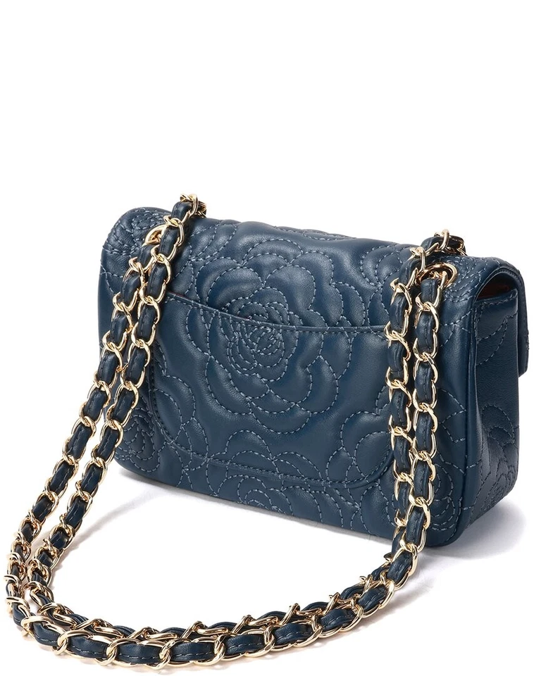 Bandolera/bolso de hombro acolchado de grano superior Tiffany & Fred Paris azul para mujer Foto 2 de 3