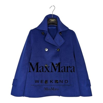 Max Mara Weekend 100% wool double-faced Coat Jacket Blouson Women Navy Genuine