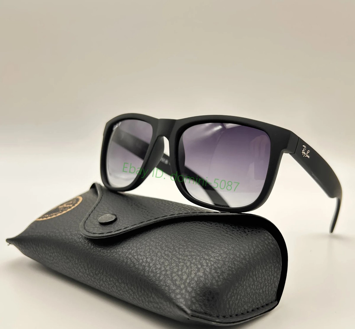 Ray-Ban Justin RB4165 622/T3 Matte Rubber Black Grey Polarized