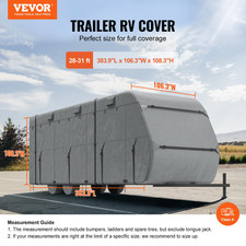 28-31 ft RV Travel Trailer Cover 300D Oxford Waterproof Straps